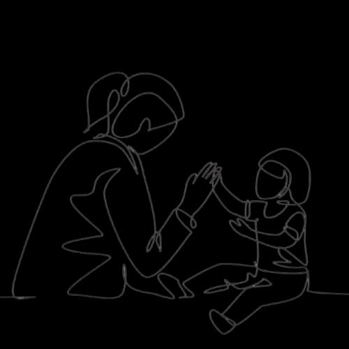 Etiopathe communiquant avec un enfant